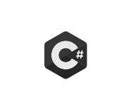 C# programming language black and white logo