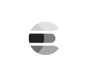 Elasticsearch search engine black and white logo