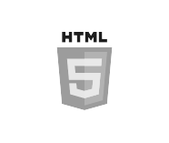 HTML5 web development technology black and white logo