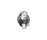 Jenkins continuous integration tool black and white logo