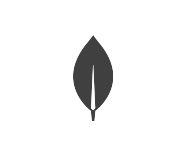 MongoDB NoSQL database black and white logo