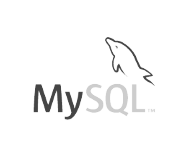 MySQL relational database management system black and white logo