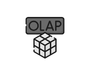 OLAP business intelligence black and white logo