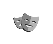 Playwright web testing framework black and white logo