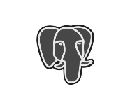 PostgreSQL relational database management system black and white logo