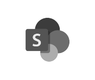 Microsoft SharePoint collaboration tool black and white logo