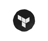 Terraform infrastructure as code black and white logo