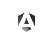 Angular web development framework black and white logo