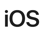 Apple iOS operating system black and white logo